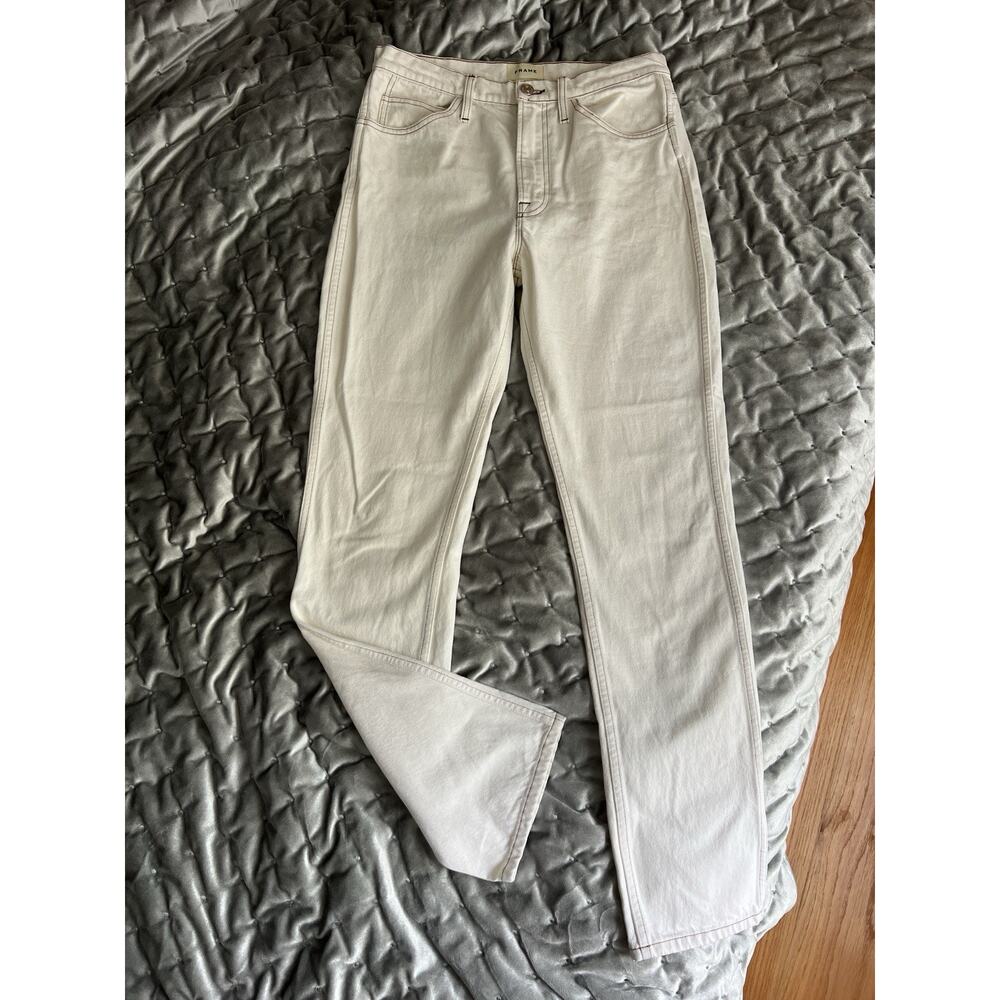 Frame Rigid Denim Straight Full Length Jeans Size 29 Off White